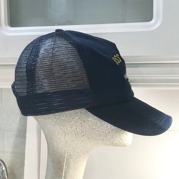 Vintage USS Avenger MCM-1 Navy Ship Snapback Hat Cap Mens Blue Large Made inUSA - Picture 13 of 14